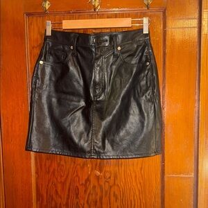 Black Faux Leather Universal Thread  Mini Skirt
